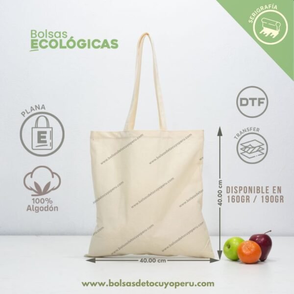 Bolsa Plana de Tocuyo de 40x40 de Algodón