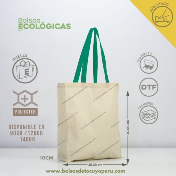 Bolsa de tocuyo con fuelle de 40x35x10 para sublimar